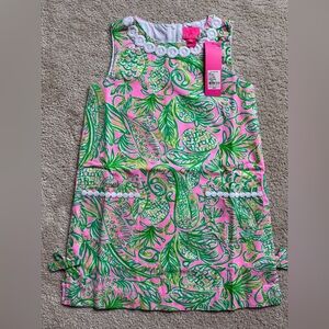 Lilly Pulitzer Pink and Green Floral shift Dress. Girls size 7 brand new tags.